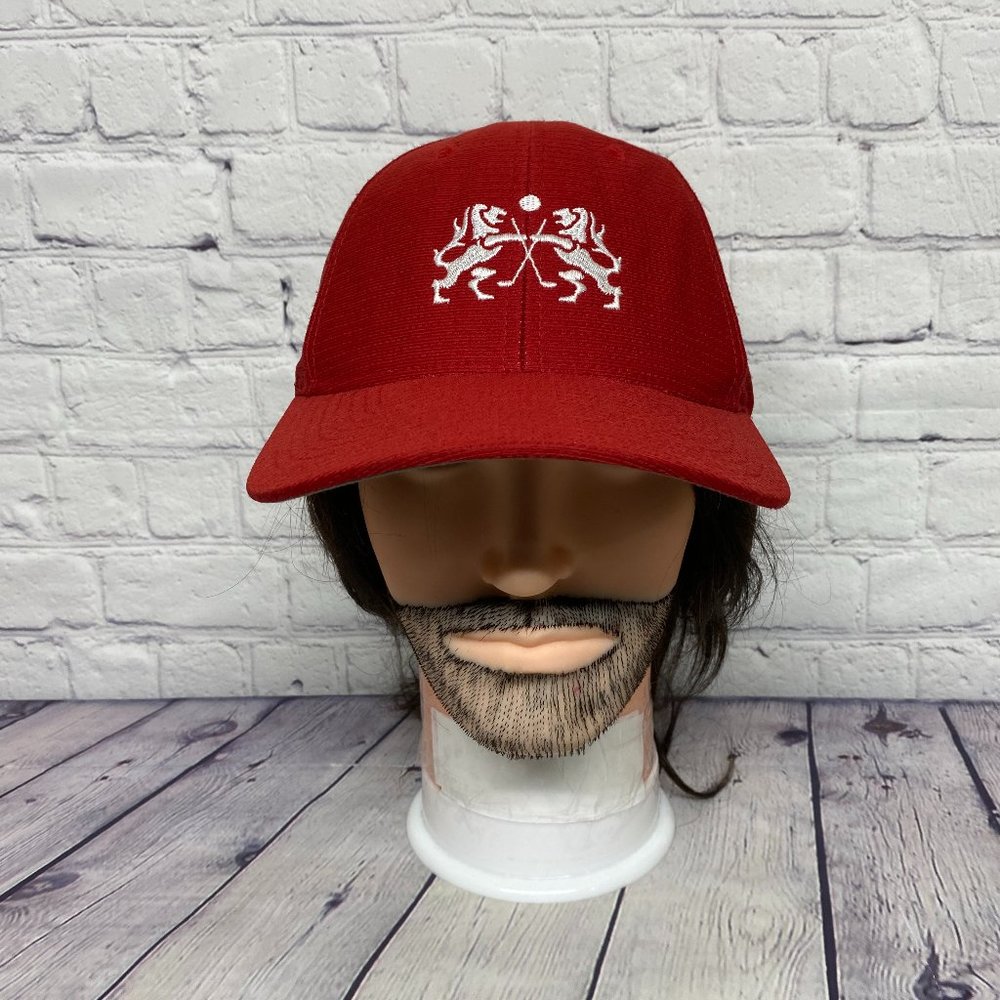 Royal Mayfair Golf Hat Cap Adult Stretch Fit L/XL Red Embroidered Logo Polyester